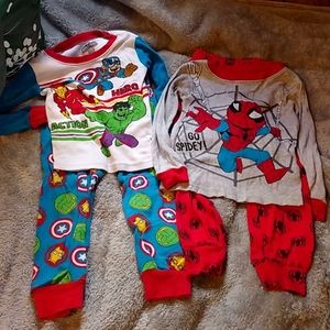2 Super Hero  Pajama Sets